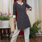 Beautiful Cotton Kantha Stitch Print Tunic with Contrast Details