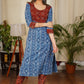 Graceful Straight Cut Cotton Indigo Kurta With Ajrakh Yoke and Golden Beads