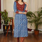 Graceful Straight Cut Cotton Indigo Kurta With Ajrakh Yoke and Golden Beads