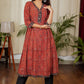 Stylish Ajrakh Combination Kurta With Beautiful Buttons