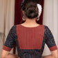 Beautiful navy and maroon ajrakh blouse with stripes combination