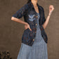 Exclusive Ajrakh Block Printed Shirt Jacket With Applique Work with inner