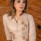 Exclusive embroidered cotton kurta with printed Ajrakh pallazo pant - Dupatta optional.