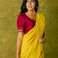 Elegant hand embroidered festive blouse in dark magenta cotton silk.