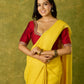 Festive hand embroidered maroon cotton silk blouse.