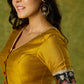 Mustard Banarasi combination blouse with a touch of tradition
