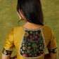 Mustard Banarasi combination blouse with a touch of tradition