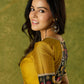 Mustard Banarasi combination blouse with a touch of tradition