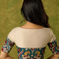 Beige cotton silk blouse beautifully blended with artistic kalamkari detailing.