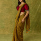 Rich maroon cotton blouse with intricate Kutch mirror embroidery