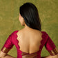 Dark magenta festive blouse with delicate lace highlights.