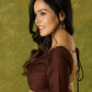 Beautiful coffee brown cotton silk festive blouse
