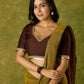Beautiful coffee brown cotton silk festive blouse