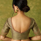 Hand embroidered dark gold cotton silk blouse with elegant details