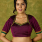 Stylish purple khun blouse blending rich culture with modern flair.