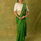 Elegant off-white chanderi blouse beautifully highlighted with delicate lace
