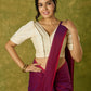 Elegant off white cotton silk blouse.