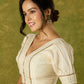 Elegant off white cotton silk blouse.
