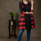 Trendy Double Ikat Combination Cotton Tunic with Wooden Button