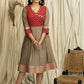 Exclusive beige dress with Bandhni print & coin embellishments