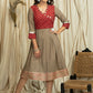 Exclusive beige dress with Bandhni print & coin embellishments