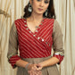 Exclusive beige dress with Bandhni print & coin embellishments