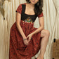 Exclusive Ajrakh dress with kutch mirror work combination