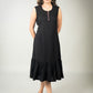 Exclusive black dress with frilled pleats