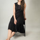 Exclusive black dress with frilled pleats