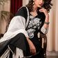 Black& White Straight Cotton Handloom Kurta with Impeccable Hand Painting of Musical Expressions, Pant & Dupatta - 3 Piece