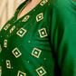 Green Cotton Silk Festive Gown with Elegant Handmade Zardosi Embroidery