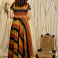 Exclusive Multicoloured Ikat  Gown With Beautiful Handmade Gota Patti Work