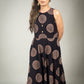 Exclusive black Ajrakh printed dress with in cut sleeves