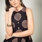 Exclusive black Ajrakh printed dress with in cut sleeves