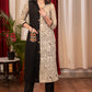Straight Cut Smart Madhubani Printed Cotton Black Dress with Handmade Kutch Mirror Pocket