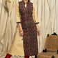A - Line Biscuit colour  Cotton Handloom Kurta with Contrasting Ajrakh panel