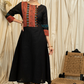 A-Line Cotton Handloom Kurta with Ajrakh and Ikat Combination Yoke