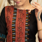 A-Line Cotton Handloom Kurta with Ajrakh and Ikat Combination Yoke