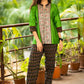 Exclusive hand painted madhubani cotton top & optional coordinated ikat pant