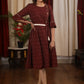 Exclusive maroon ikat designer one piece dress
