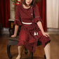 Exclusive maroon ikat designer one piece dress