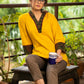 Exclusive mustard top with Ajrakh detail