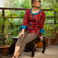 Exclusive maroon block printed Ajrakh top