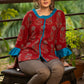 Exclusive maroon block printed Ajrakh top
