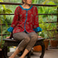 Exclusive maroon block printed Ajrakh top
