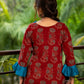 Exclusive maroon block printed Ajrakh top