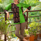Green Ajrakh combination cotton silk top