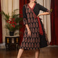 Exclusive Ajrakh overlapping one piece dress