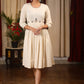 Off white flex cotton dress with hand embroidered zardosi work