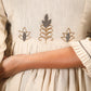 Off white flex cotton dress with hand embroidered zardosi work